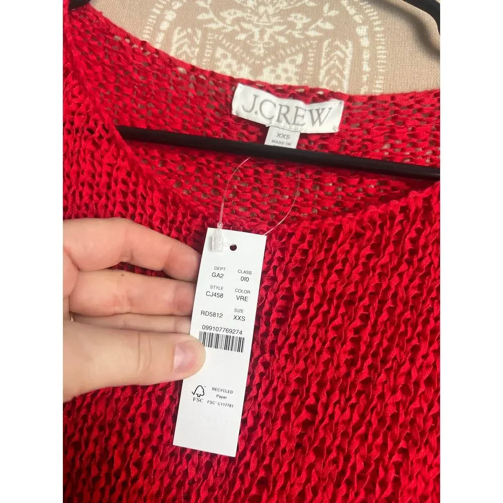 NWT J.Crew Montauk Relaxed Sweater in Red
